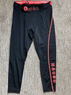 Men's Small Ethika Subzero Performance 3/4 Length Compression Pants Tights Black